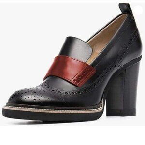 YDN Women Chunky High Heels Round Toe Oxford Loafer Customize Available Shoes